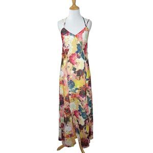 Spotlight By Warehouse Abstract Floral Painted Maxi Dress Size UK 6 = US 2